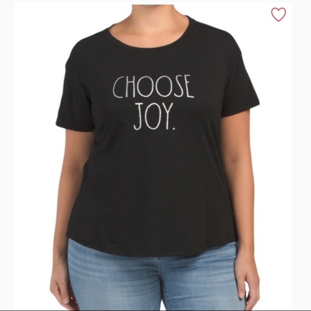 💟 Nwt Rae Dunn Black Choose Joy Top Sz 1X